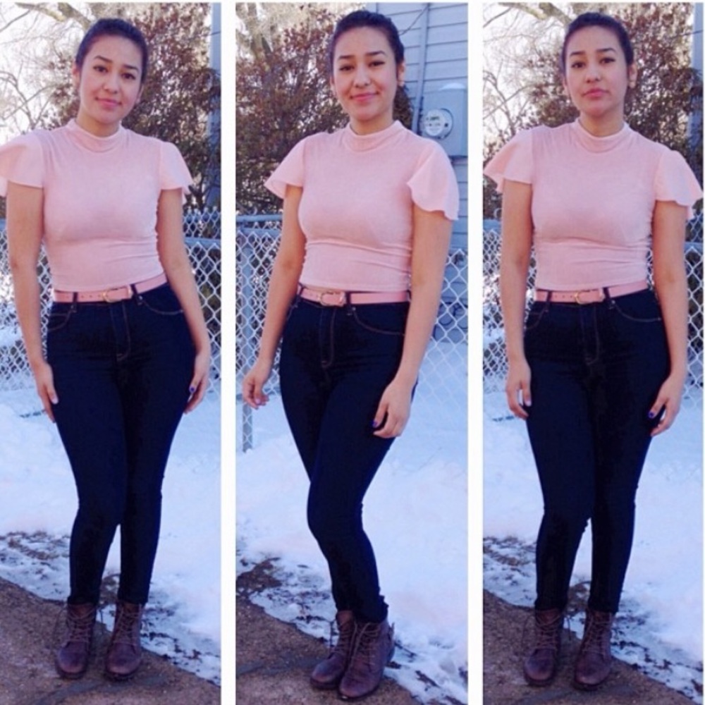 UO Pink Velvet Crop Top